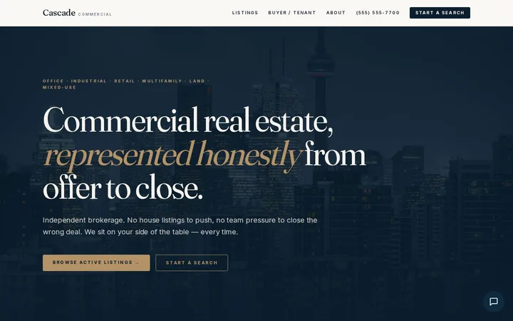 Cascade Commercial website preview