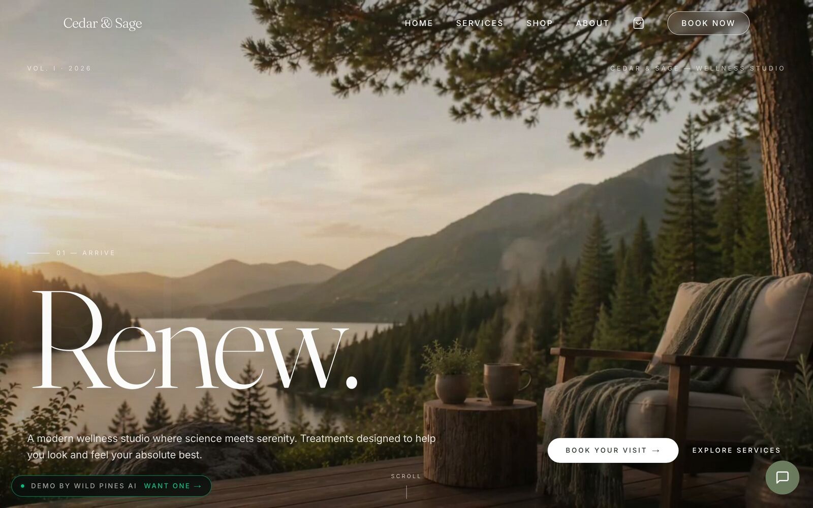 Cedar & Sage demo screenshot