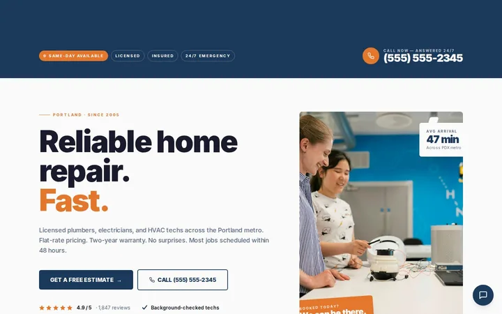 Crestwood Home Services website preview