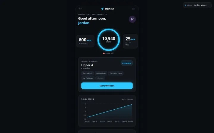 Trainela website preview
